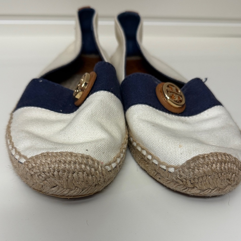Tory Burch Cream and Navy Espadrilles - Picture 8 of 8